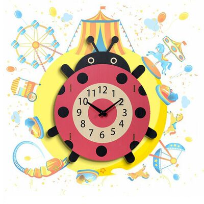 创意摇摆卡通挂钟儿童木质趣味时钟diy装饰可爱动物座钟德恒时计