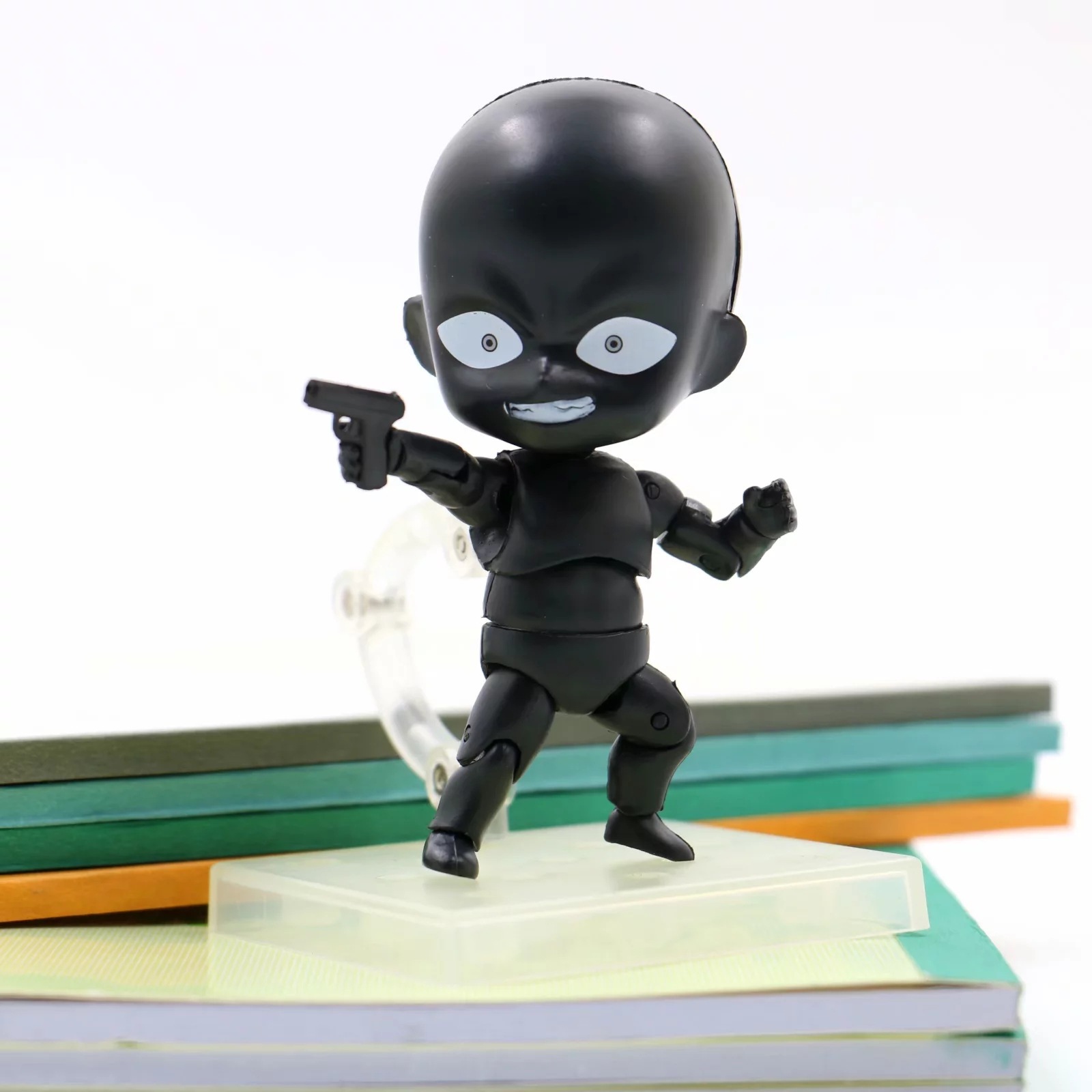 玩具批发 柯南 q版 粘土人 878# 黑衣人 犯人 可动手办