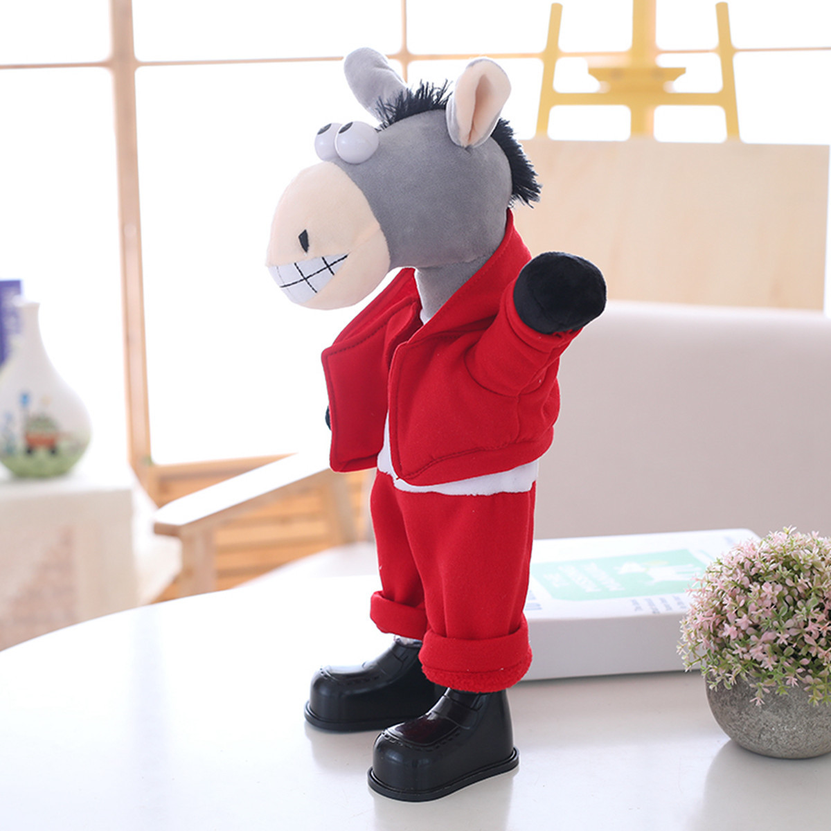 128首电动疯狂摇头驴公仔抖音同款会学说话学舌会唱歌的傻驴