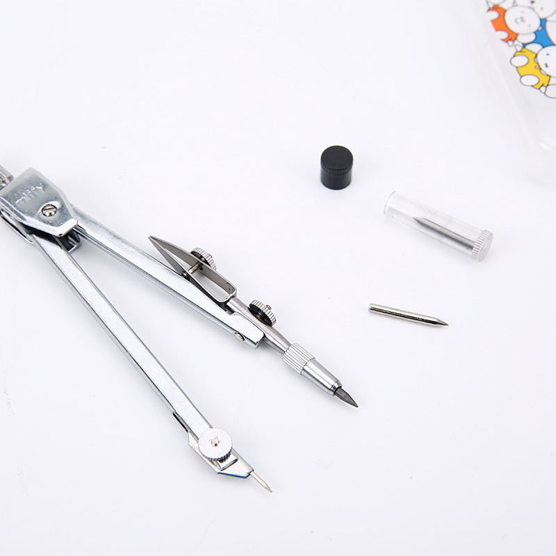 晨光文具 圆规米菲fcs90803金属绘图设计学生考试圆规银色带铅芯