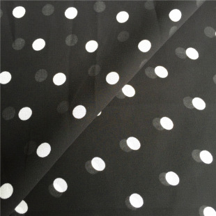 8mm黑底白点雪纺圆点印花面料服装时装连衣裙丝巾装饰布料现货