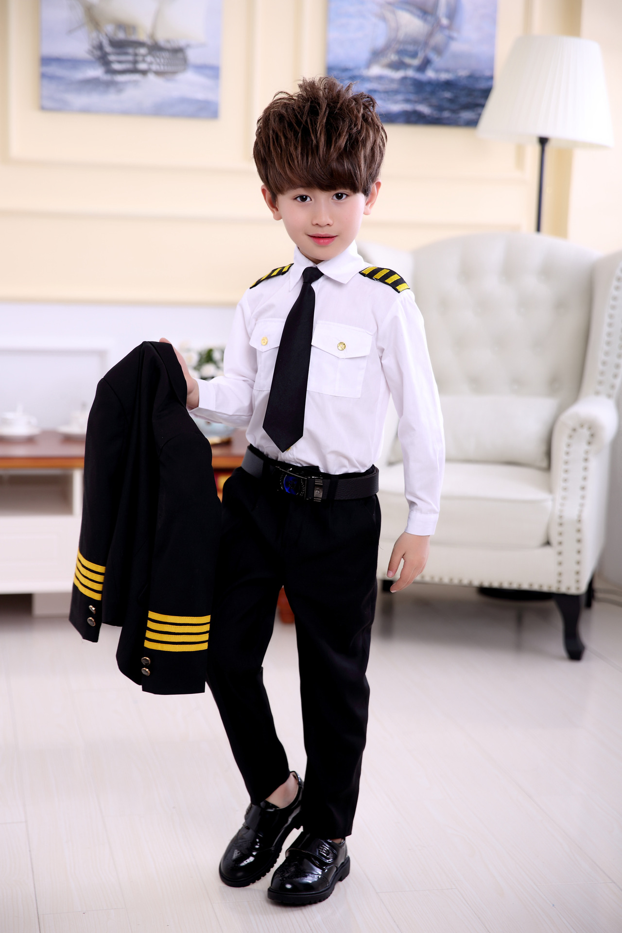 少年机长服装空少空姐空哥飞行员空军制服儿童西装礼服六一演出服