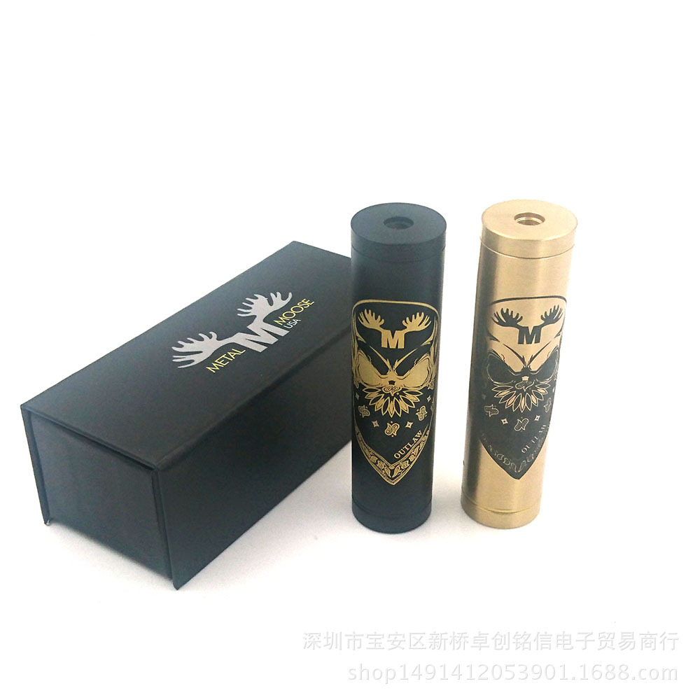 精工版 黄铜metal moose麋鹿电子烟 赛级机械杆子 弹簧开关 黑色