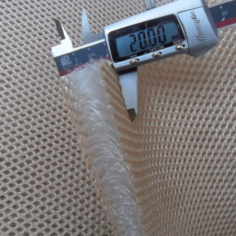 米色现货2公分经编网眼布席梦思床垫3d网布厂家批发