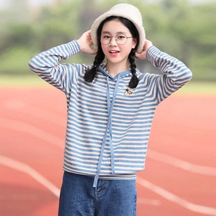 小清新甜美少女毛衣学院风韩版连帽套头针织衫高中初中学生秋冬装