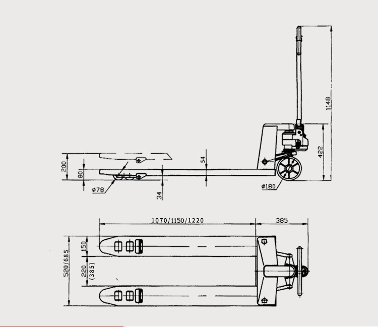 奥坤okukun地牛手动液压搬运车1.5吨2吨3吨澳坤装卸车托盘na叉车