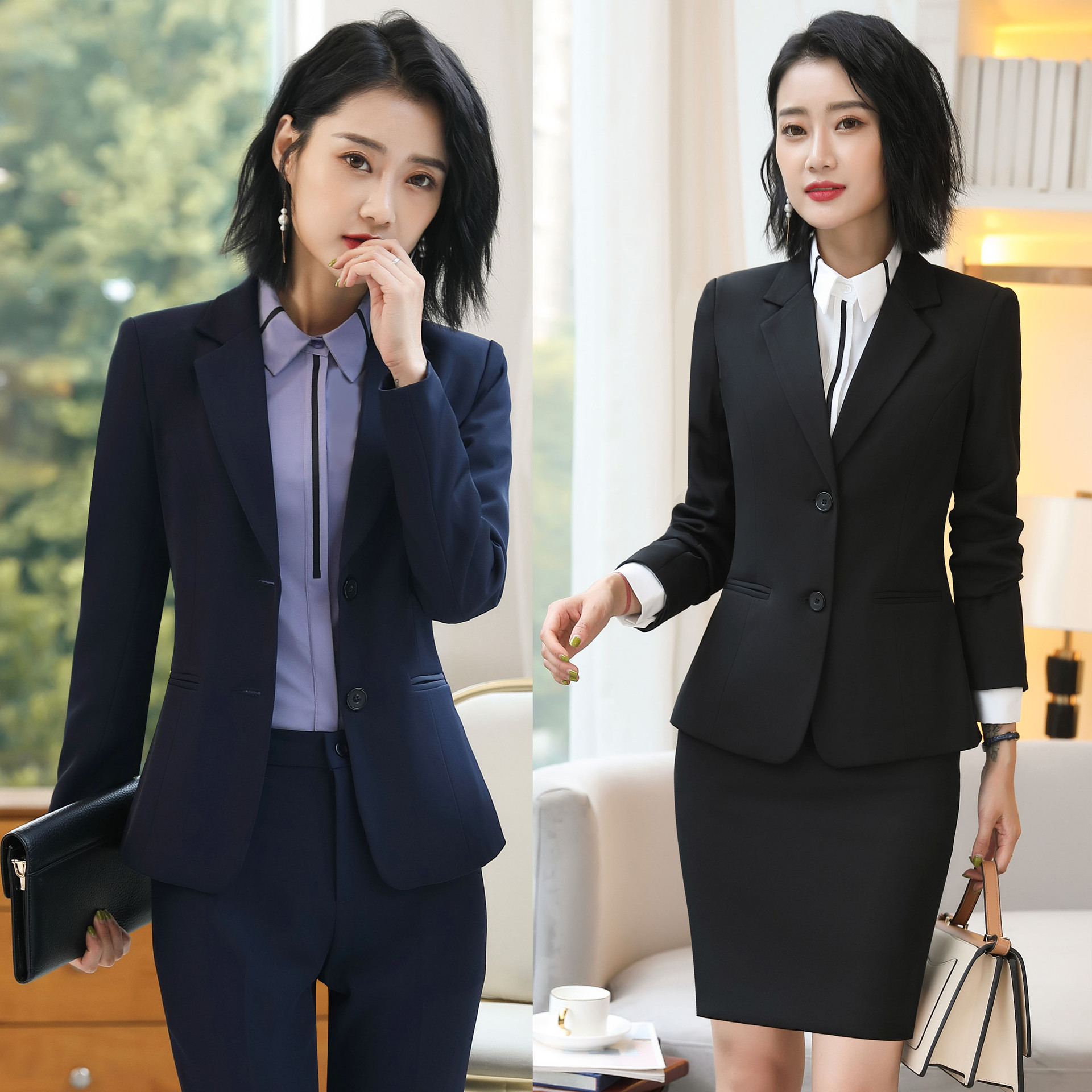 秋冬职业装女装西装套装售楼处工作服女士西服面试ol正装空姐制服