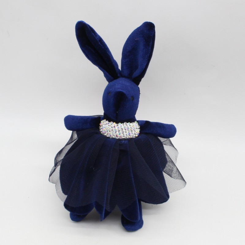 软陶泥镶钻许愿兔公仔韩国绒蕾丝纱裙兔钥匙扣包挂件毛绒玩具礼品