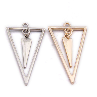 dy276# 耳坠双三角形小吊坠 简约图形系列diy合金手链耳饰配件