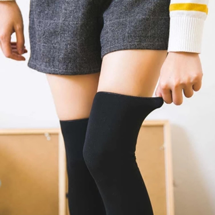 袜套女过膝踩脚秋冬加绒加厚护腿套韩国保暖黑色过膝袜子长筒袜女