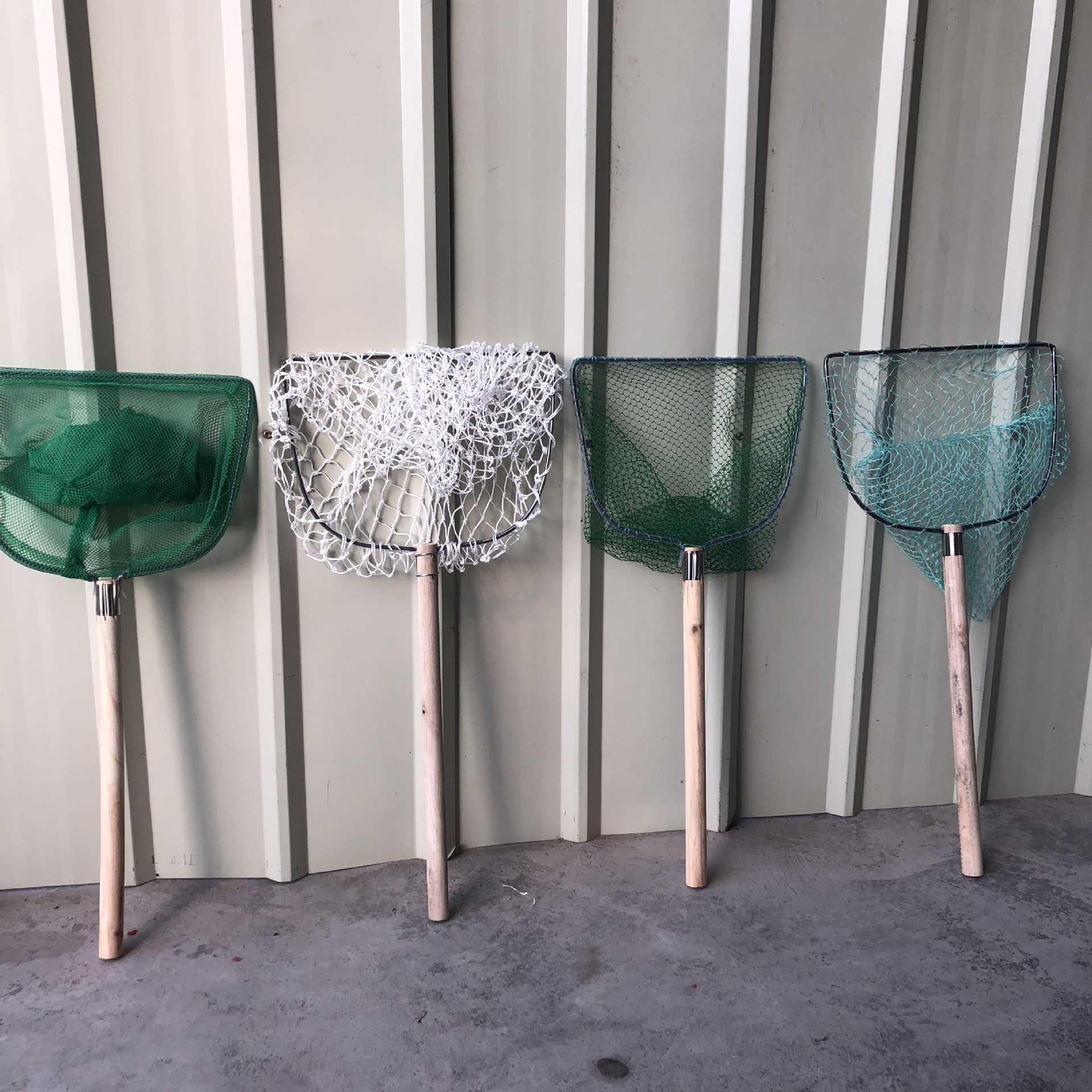 抄网捞网木柄制作捞鱼网抄鱼网圈纯手工编织网兜实木抄网实心