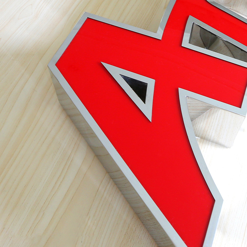 不锈钢吸塑发光字 精工白钢包边盖板灯箱字不锈钢门头发光字 厂家