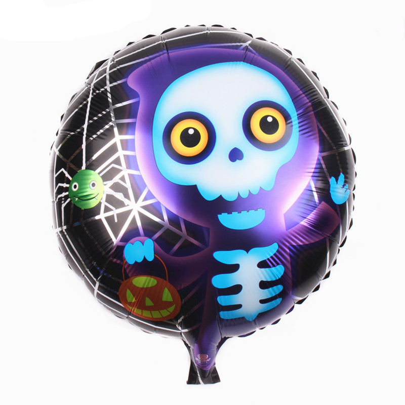 New 18-Inch round Halloween Aluminum Balloon Birthday Party Decoration Spoof Pumpkin Ghost Skull Balloon