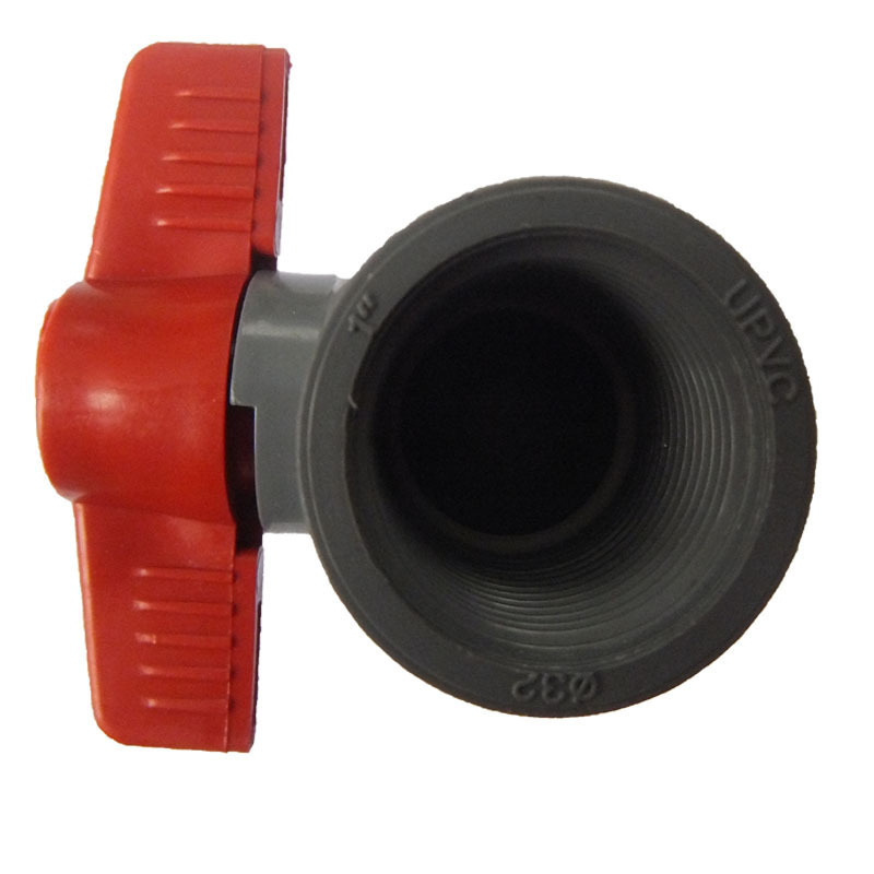 Spot Supply Pvc Plastic Threaded Adhesive Ball Valve 20mm to 63mm Internal Thread Flat Plastic Valve