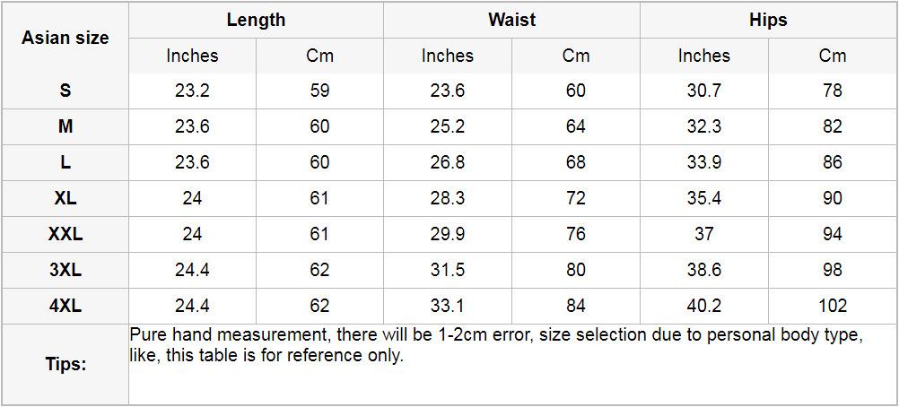 1688女士半身裙英文详情页尺码表