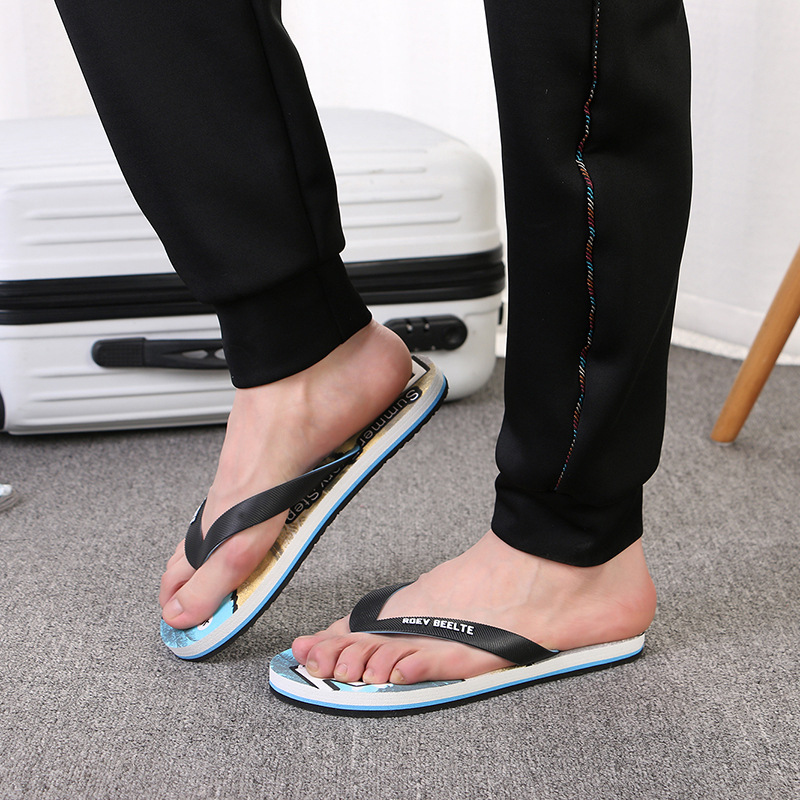 2020人字拖男夏季拖鞋户外情侣沙滩夹脚凉拖防滑个性海边夹拖潮