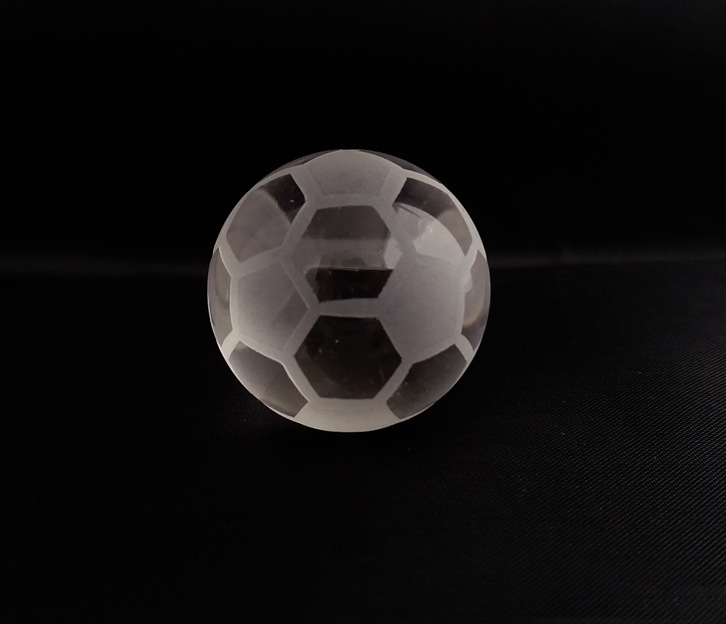 30mm直径水晶足球 k9玻璃工艺品喷砂打砂运动礼品工艺纪念品加工