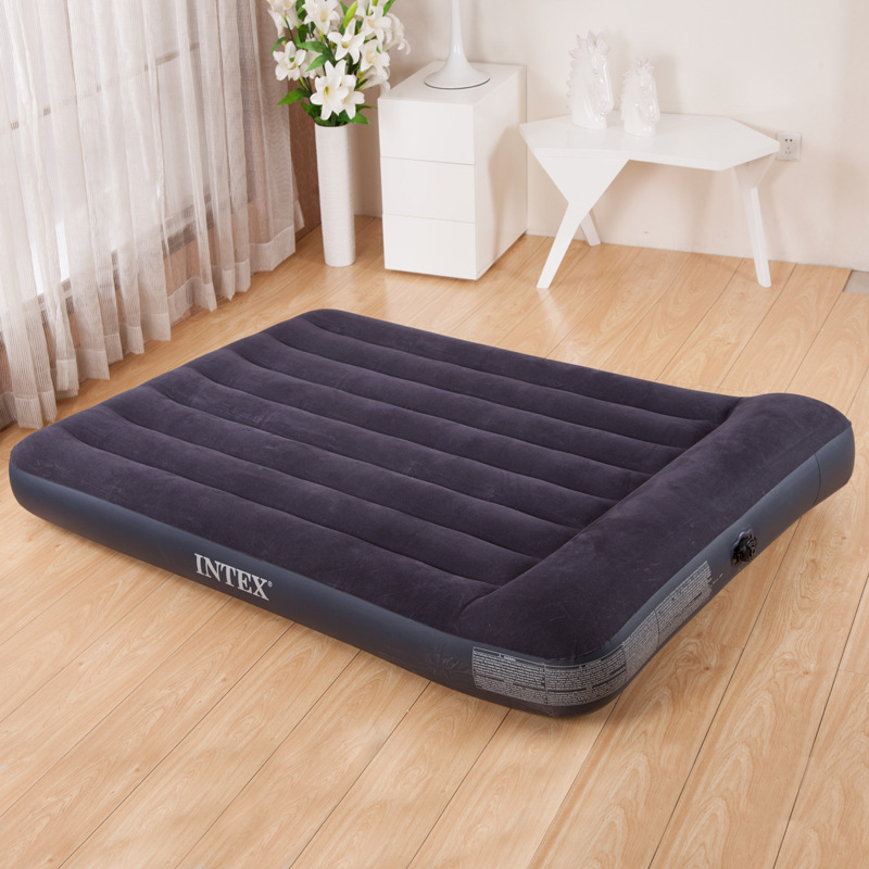 原装intex66767豪华内置枕头植绒单人充气床垫气垫床野营垫