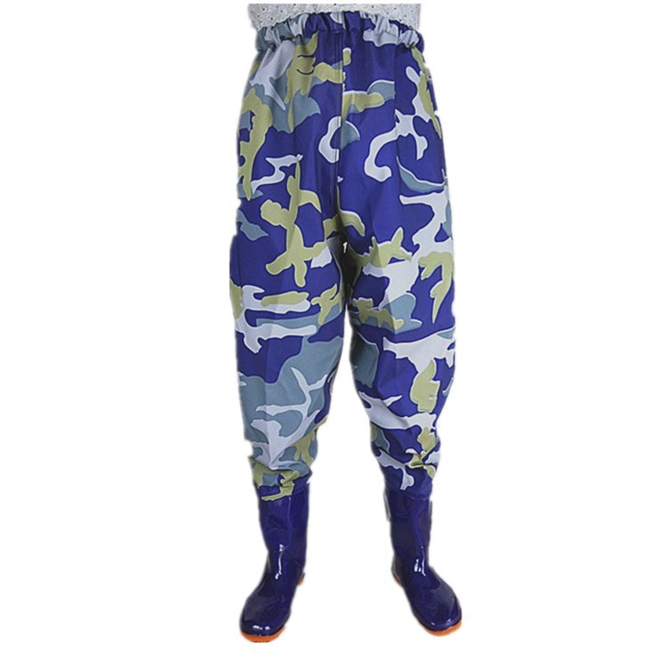 连体下水裤半身钓鱼水鞋过膝男女长筒雨靴齐腰捕鱼水鞋水田靴批发