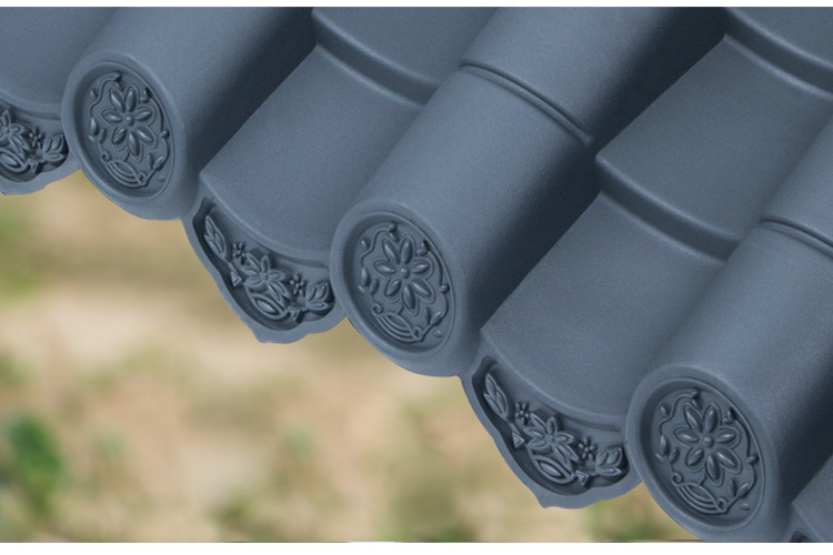 懿杉直销中式仿古屋檐瓦防水装饰瓦一体树脂瓦塑料瓦庭院门头瓦仿古瓦