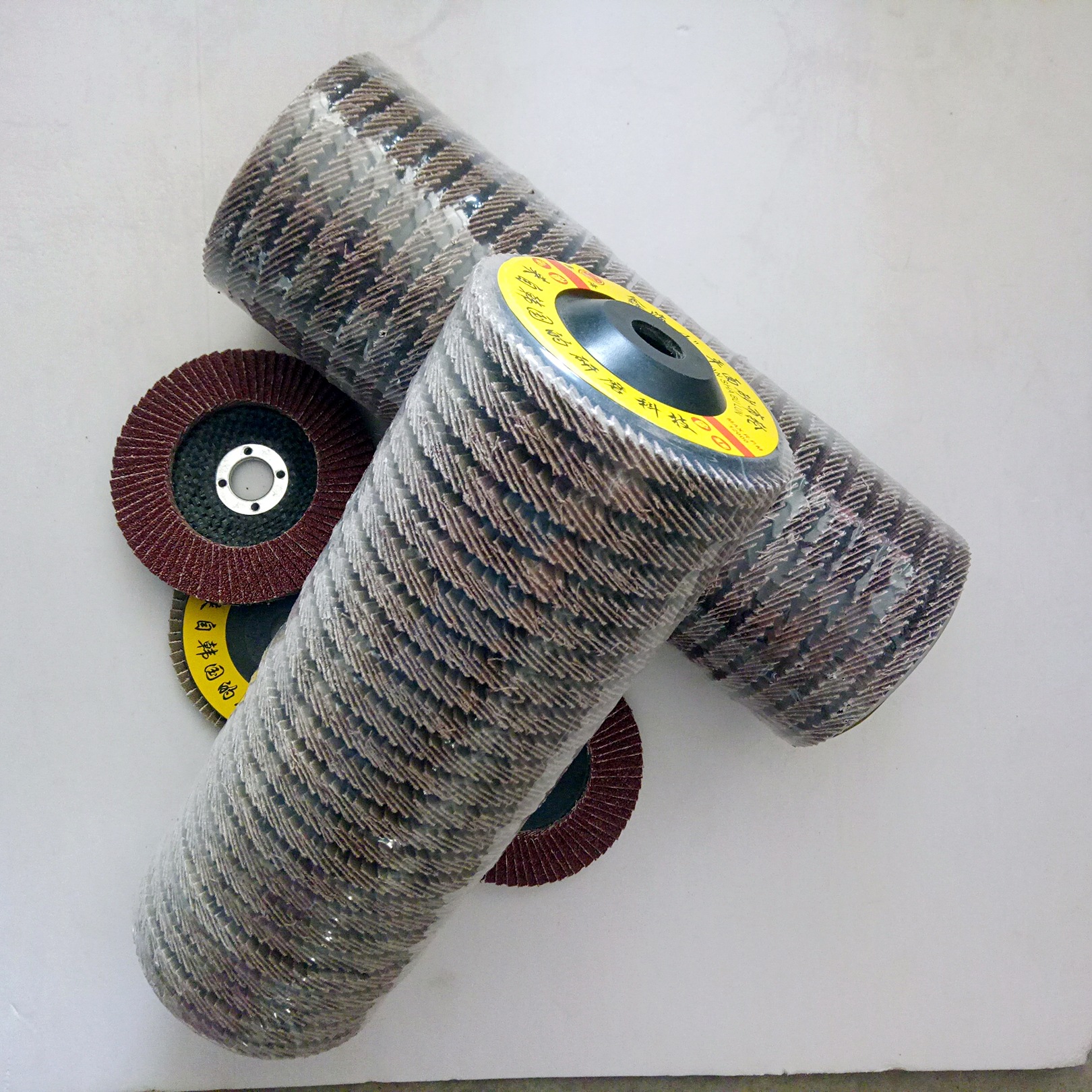 自产自销100*16塑料壳网壳千页轮4寸72页平面抛光片打磨片 百叶片