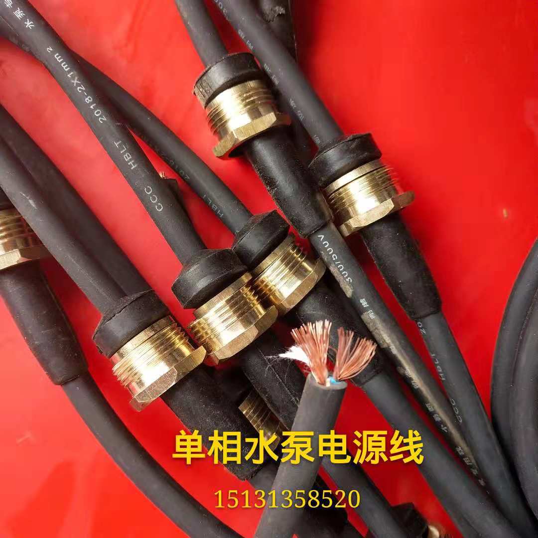 单相三相电源线潜水泵电线泵线家用水泵插头线可定全铜芯1平方8米