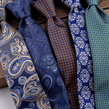 跨境新品多色花纹7厘米领带厂家批发新款潮流男式涤丝印花领带
