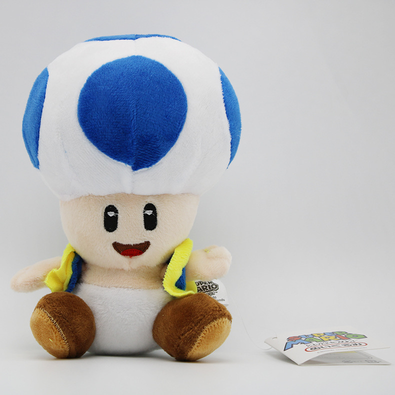 mario超级玛丽游戏毛绒公仔玩具 马里奥奇诺比奥 4色坐姿蘑菇人