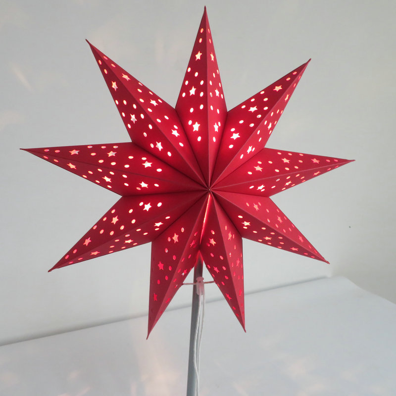厂家圣诞九角星小台灯 室内小台灯 灯笼挂件 婚庆纸灯笼