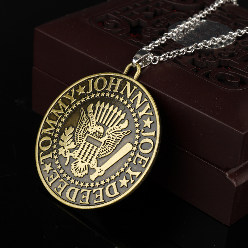 美国朋克摇滚乐队 ramones 雷蒙斯乐队标志吊坠复古项链毛衣链