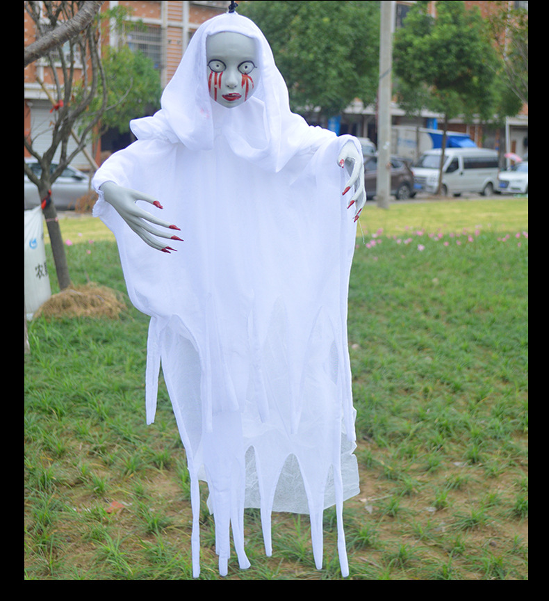 白衣幽灵发光吊鬼万圣节鬼婴儿吊鬼密室鬼屋恐怖装饰品场景道具