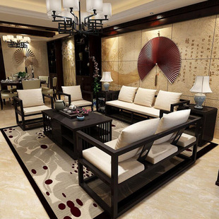 新中式实木沙发组合样板房客厅沙发家具定制简约现代中式禅意沙发