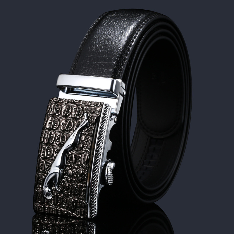 Manufacturer Belt Men's Wholesale Genuine Leather High-End Automatic Buckle Business Pure Cowhide Belt Men's Casual Men's Pant Belt