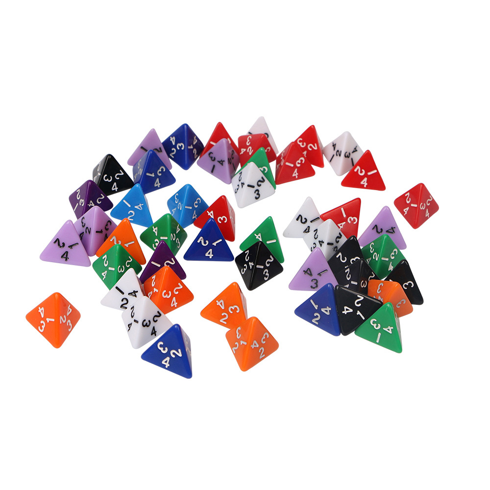 龙与地下城4面 四面 多面骰子 数字色子 游戏骰子 桌游 娱乐筛子