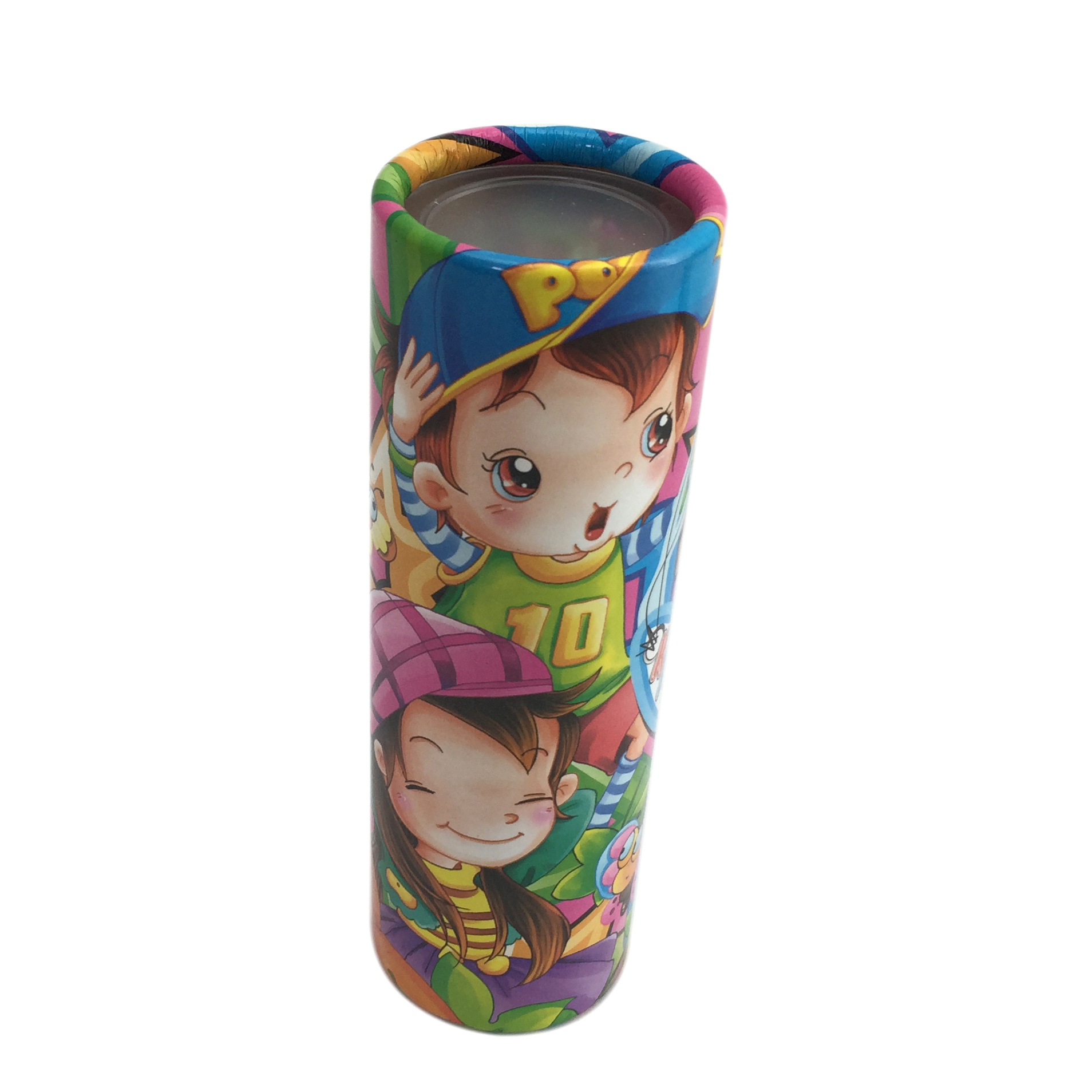 儿童益智玩具卡通可爱万花筒玩具实景卷边多棱镜纸质万花筒