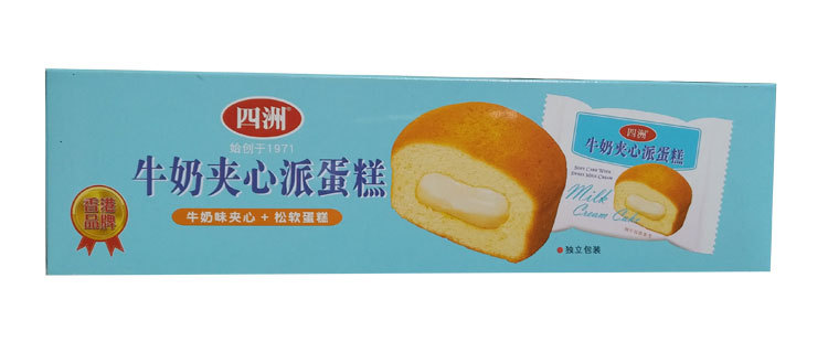 四洲零食 夹心派蛋糕23g*6枚盒装广东超市零食批发
