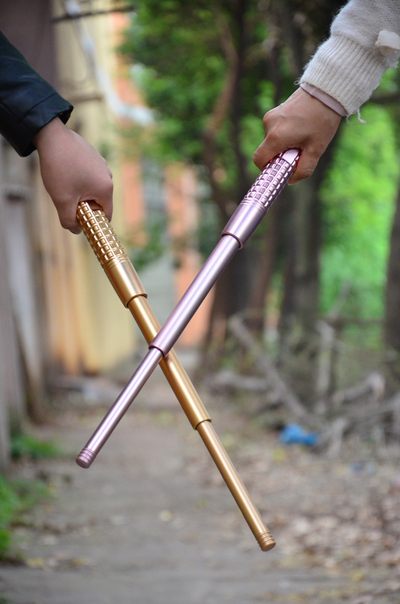粉色机械棍三节棍金色悍马轻机女士防身专用轻机重击