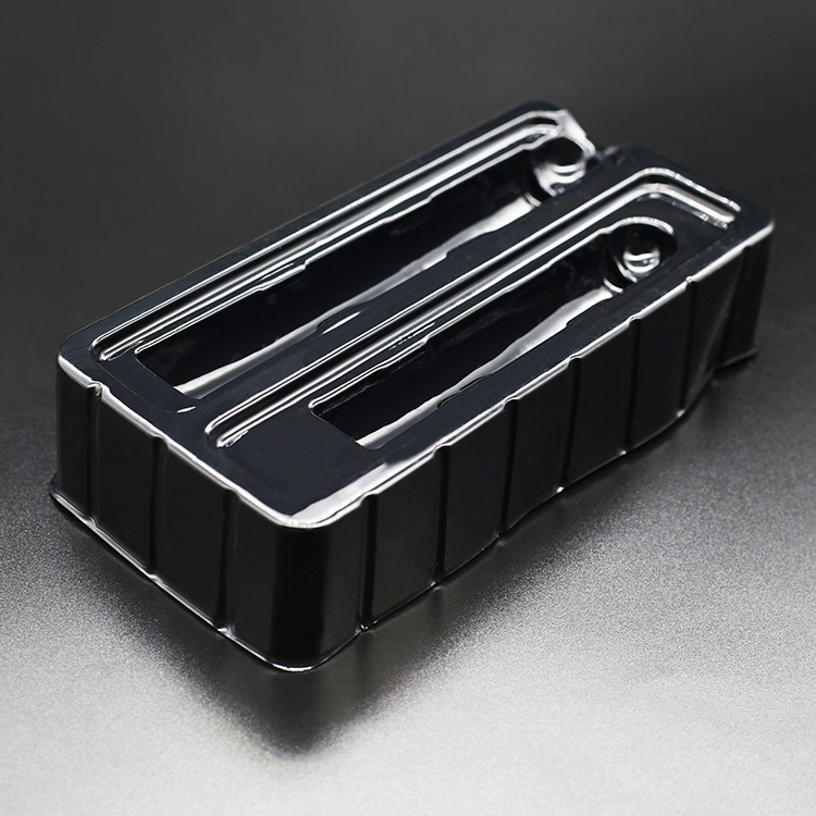 厂家现货批发pvc黑色化妆品吸塑包装盒 吸塑内托 塑料泡壳可植绒