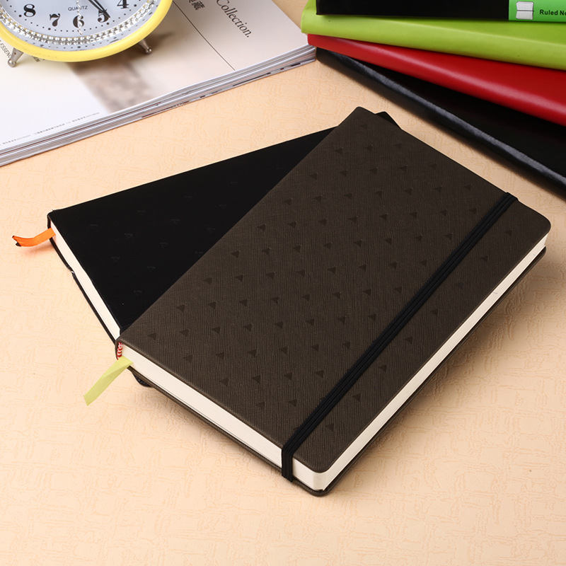 2023 New Creative Stationery Elastic Band Notebook Logo Imitation Leather Business Notepad A5 Student Diary