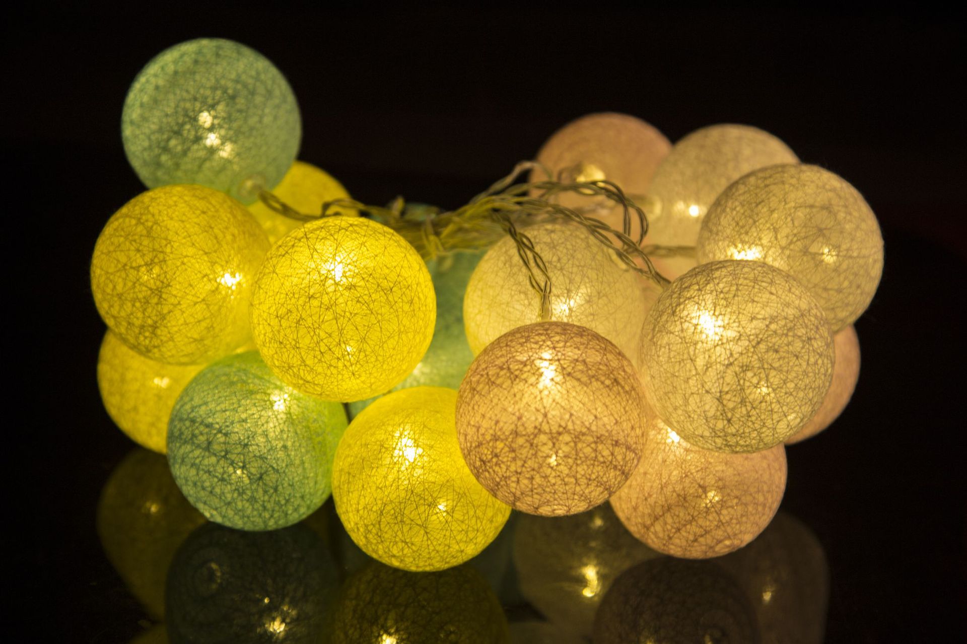 彩色棉线球led灯串泰国丝线球10头20头节日彩灯装饰灯批发彩灯串