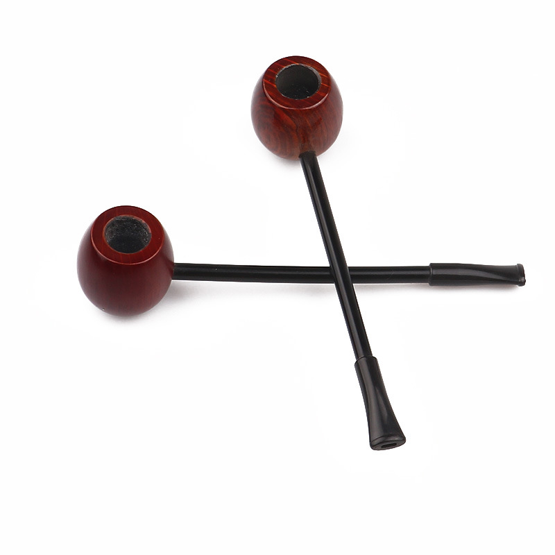 厂家直销136mm黑檀方底大力水手烟斗 细长接杆款 节日礼品烟斗