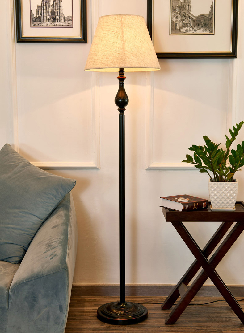 美式卧室落地灯客厅床头落地灯复古立式灯书房铁艺落地灯具批发