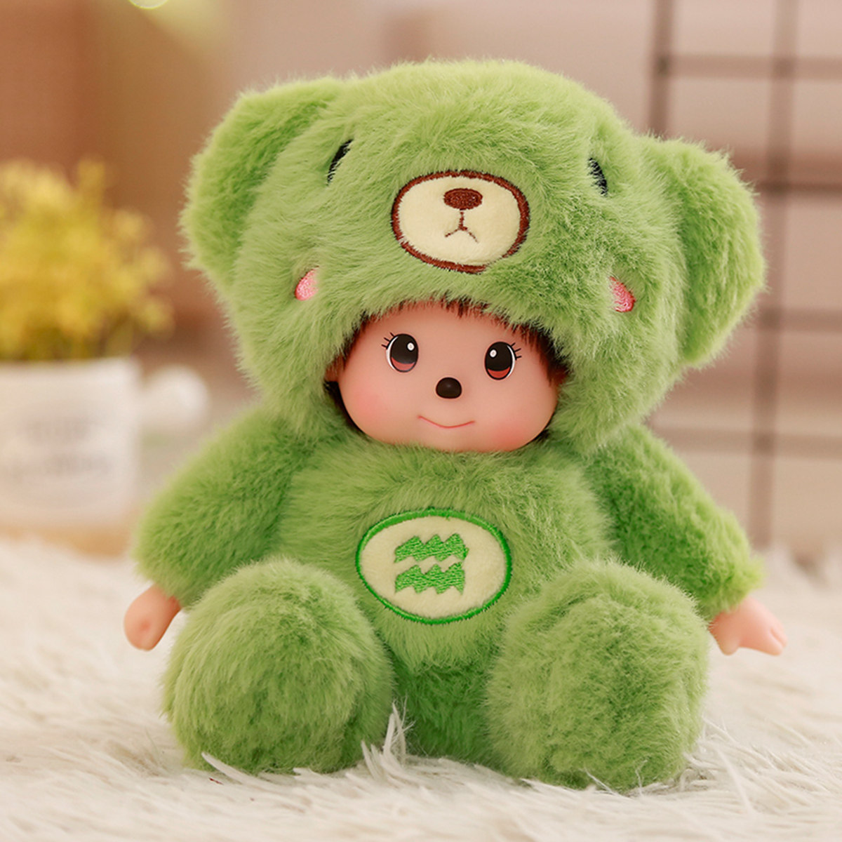 跨境专供特价优惠抓机爆款正版佩西娃娃搪胶仿真公仔星座熊兔款