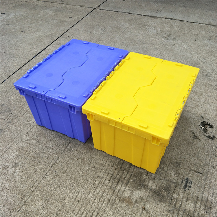 供应环保塑料箱子 广东塑料周转箱 广州全新料折叠箱 连盖物流箱