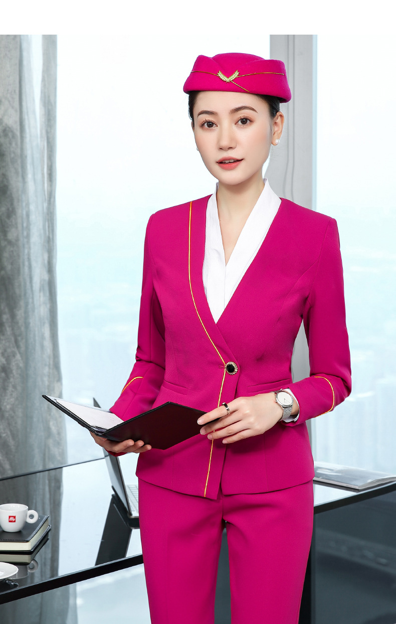 空姐制服职业套装餐饮前台美容师工作服女长袖气质服务员工装秋冬