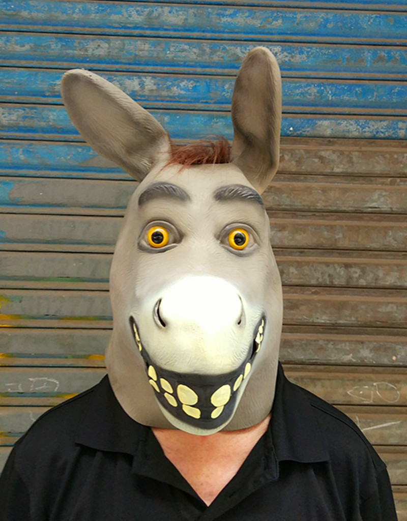 史瑞克贫嘴驴欧美cos舞会道具 驴头动物面具万圣节搞笑驴头套