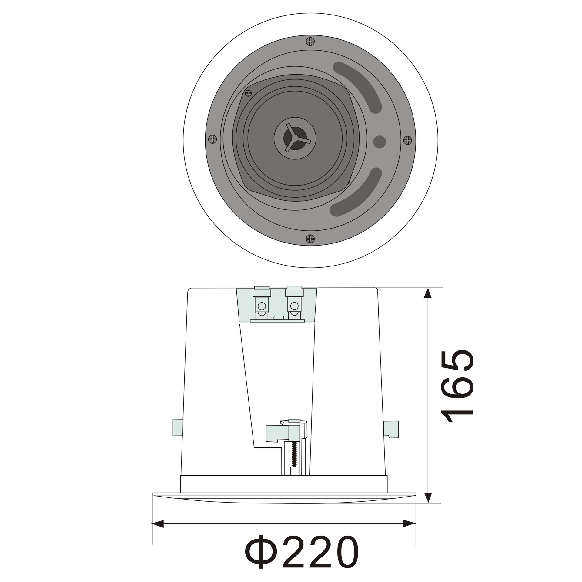 园区,住宅小区,别墅,度假村等室内无吊顶的场所扩声角度多方位调节