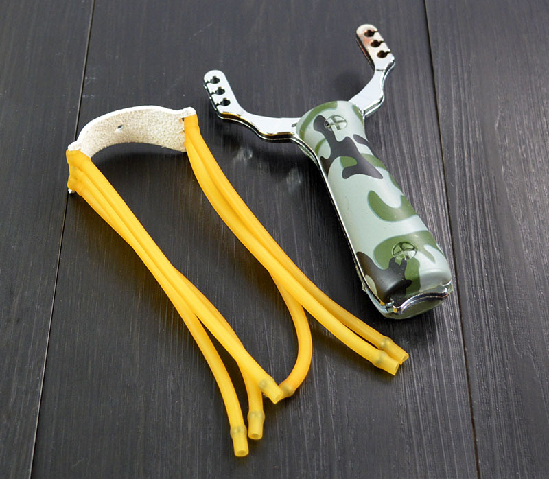 现货批发地摊迷彩野狼弹弓木纹红木 外贸 卡珠6股弹弓锌合金弹弓