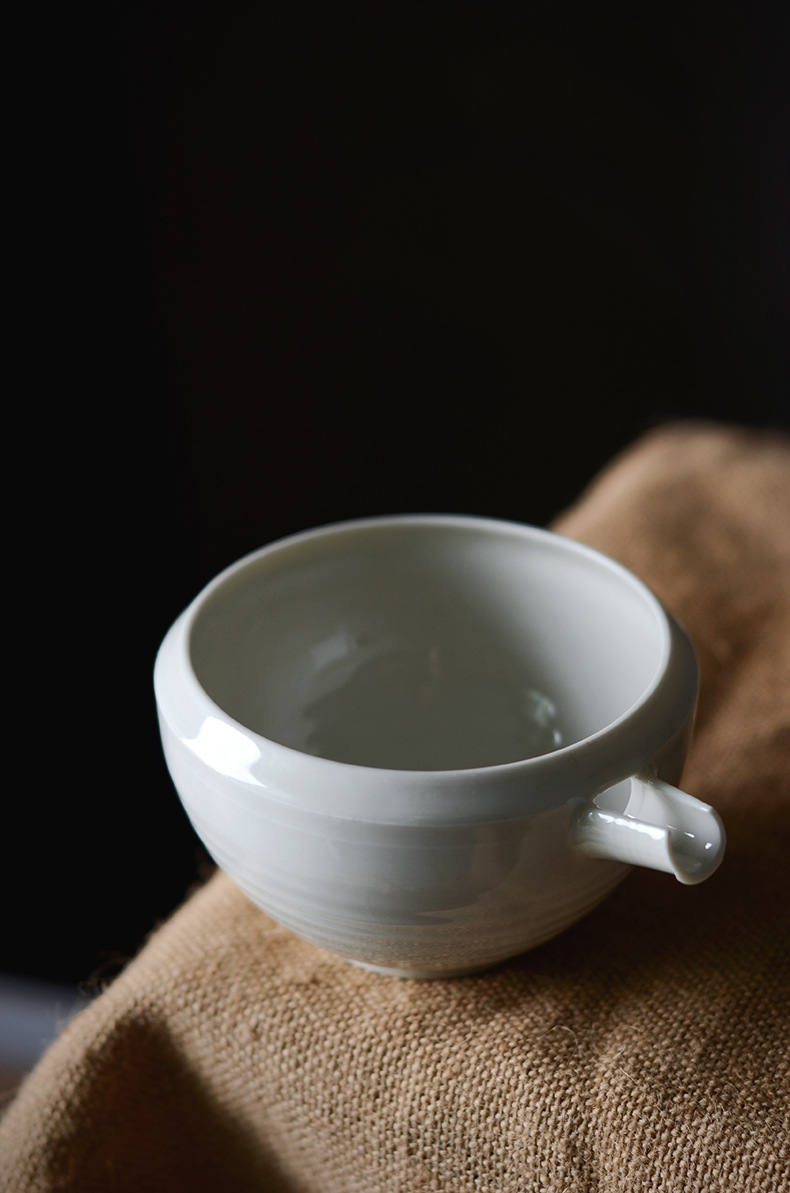 景德镇公道杯长导流口纯手工仿古草木灰釉公道景德镇功夫茶具匀杯
