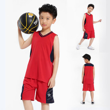 批发篮球服套装定制男儿童运动训练服比赛队服童装篮球衣diy印字